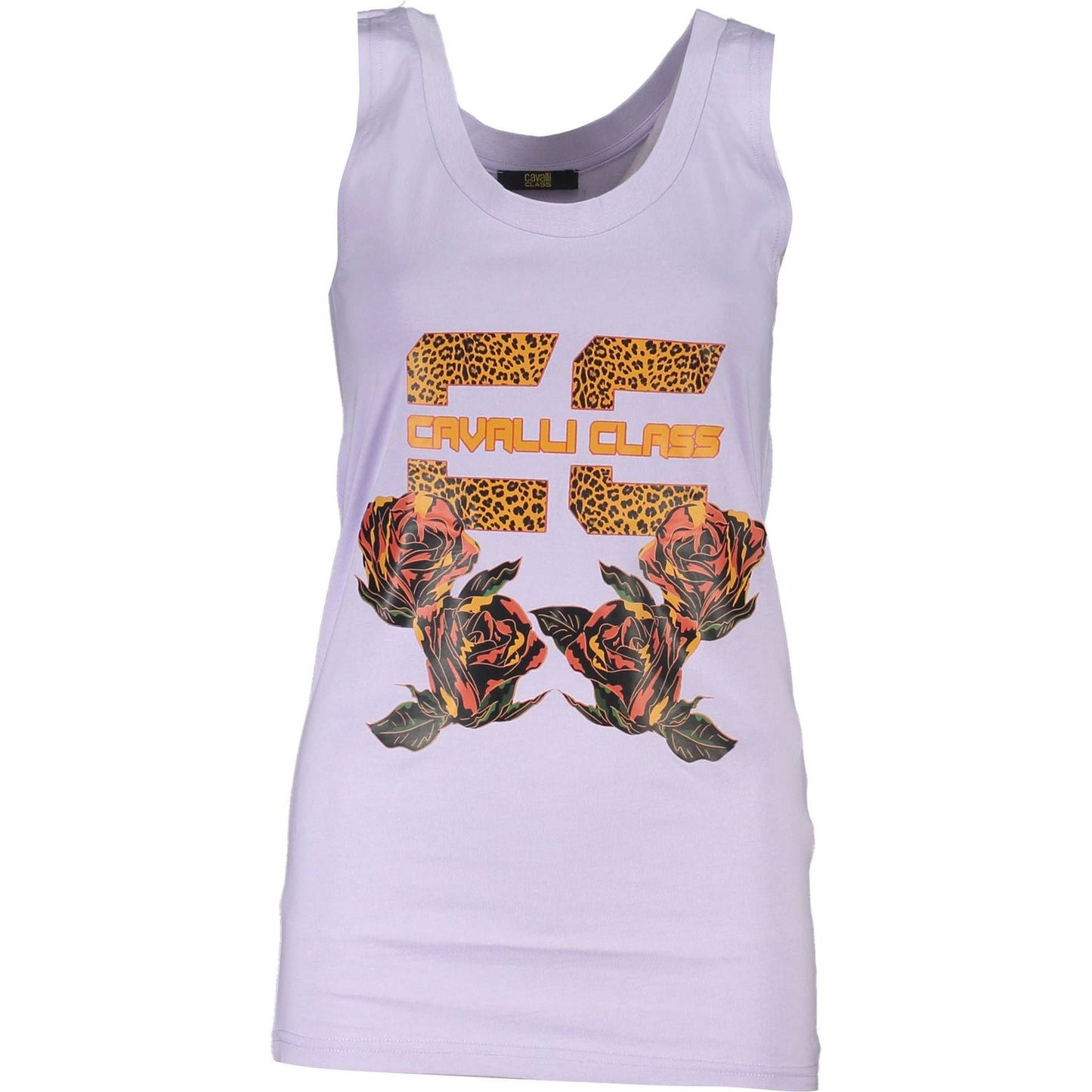 Cavalli Class Elegant Purple Tank Top with Wide Shoulders Cavalli Class