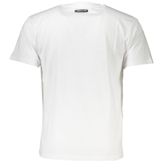 Cavalli Class Elegant White Print Logo Tee Cavalli Class