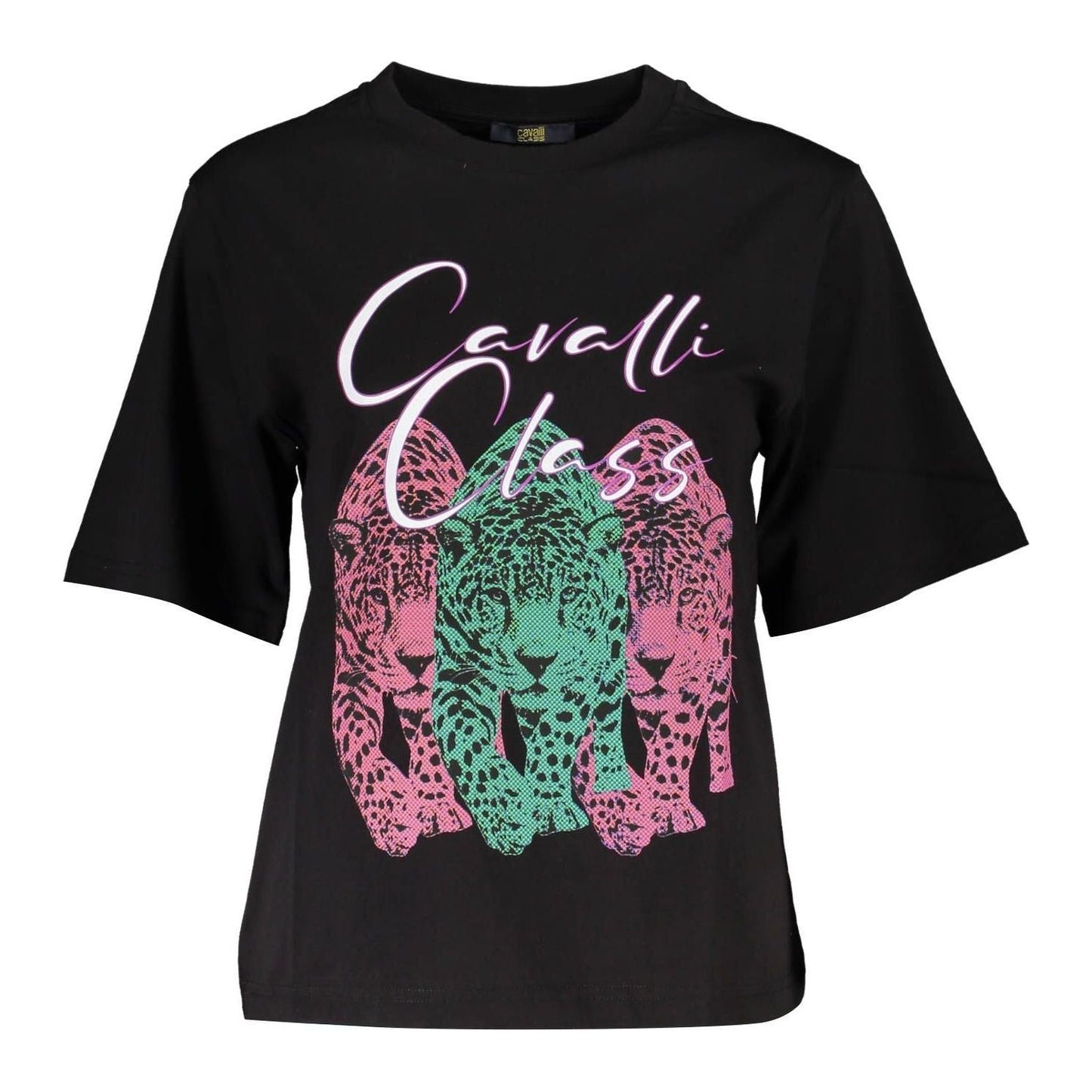 Cavalli Class Chic Slim Fit Tee with Iconic Print Cavalli Class