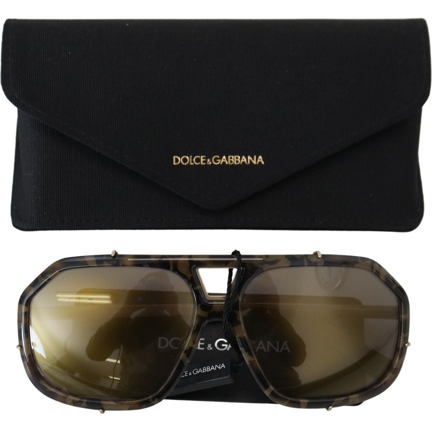 Dolce & Gabbana Chic Aviator Mirrored Brown Sunglasses Dolce & Gabbana