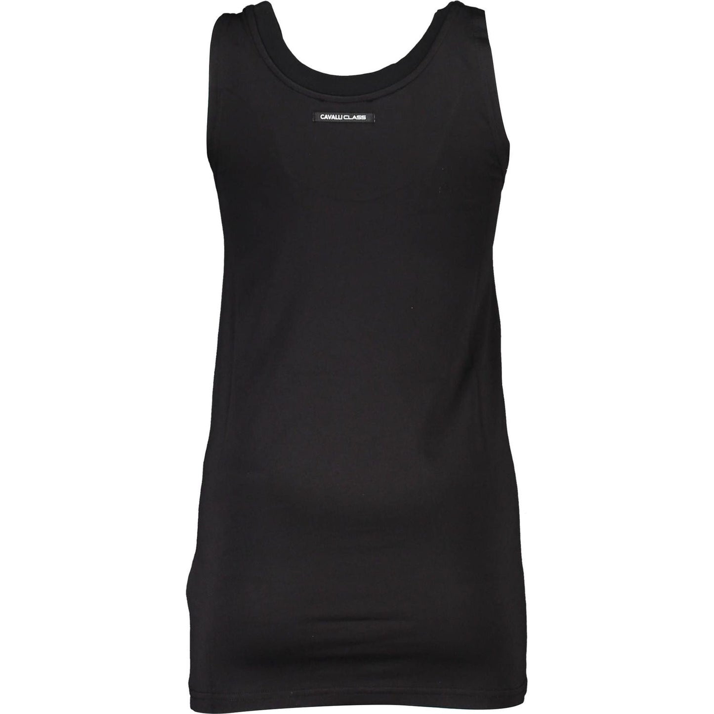 Cavalli Class Elegant Black Printed Tank with Logo Detail Cavalli Class