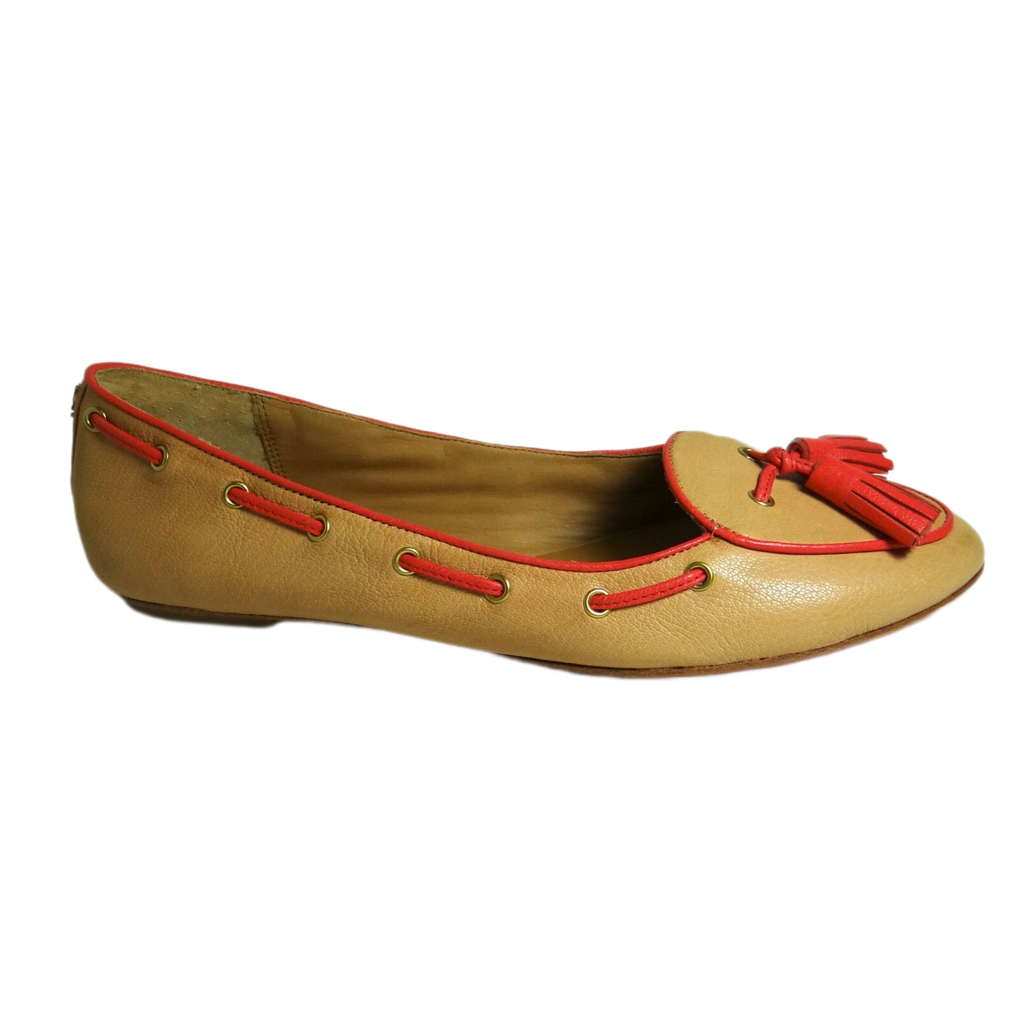 COACH Manika Soft Tan Leather Flat Shoes COACH