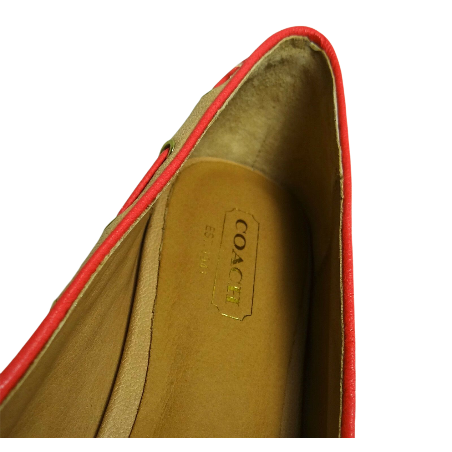 COACH Manika Soft Tan Leather Flat Shoes COACH