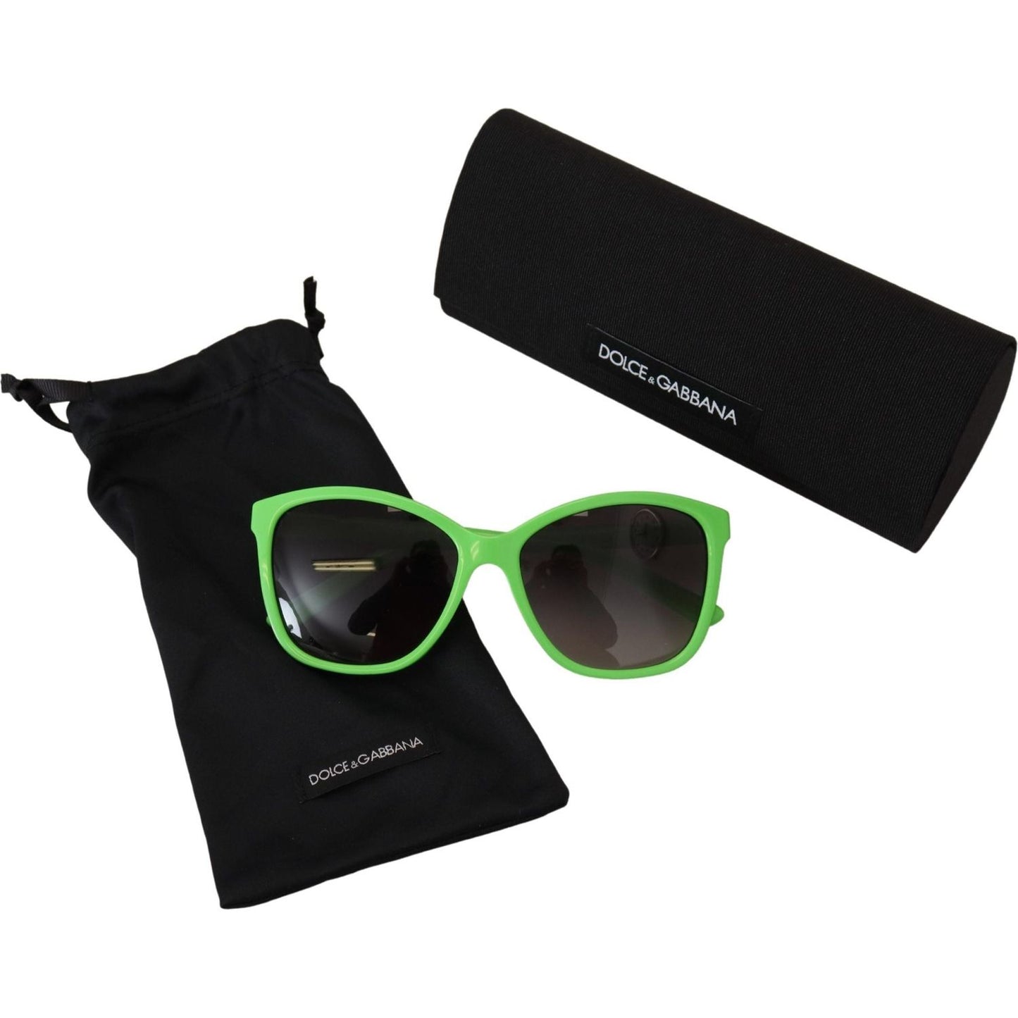 Dolce & Gabbana Chic Green Acetate Round Sunglasses Dolce & Gabbana