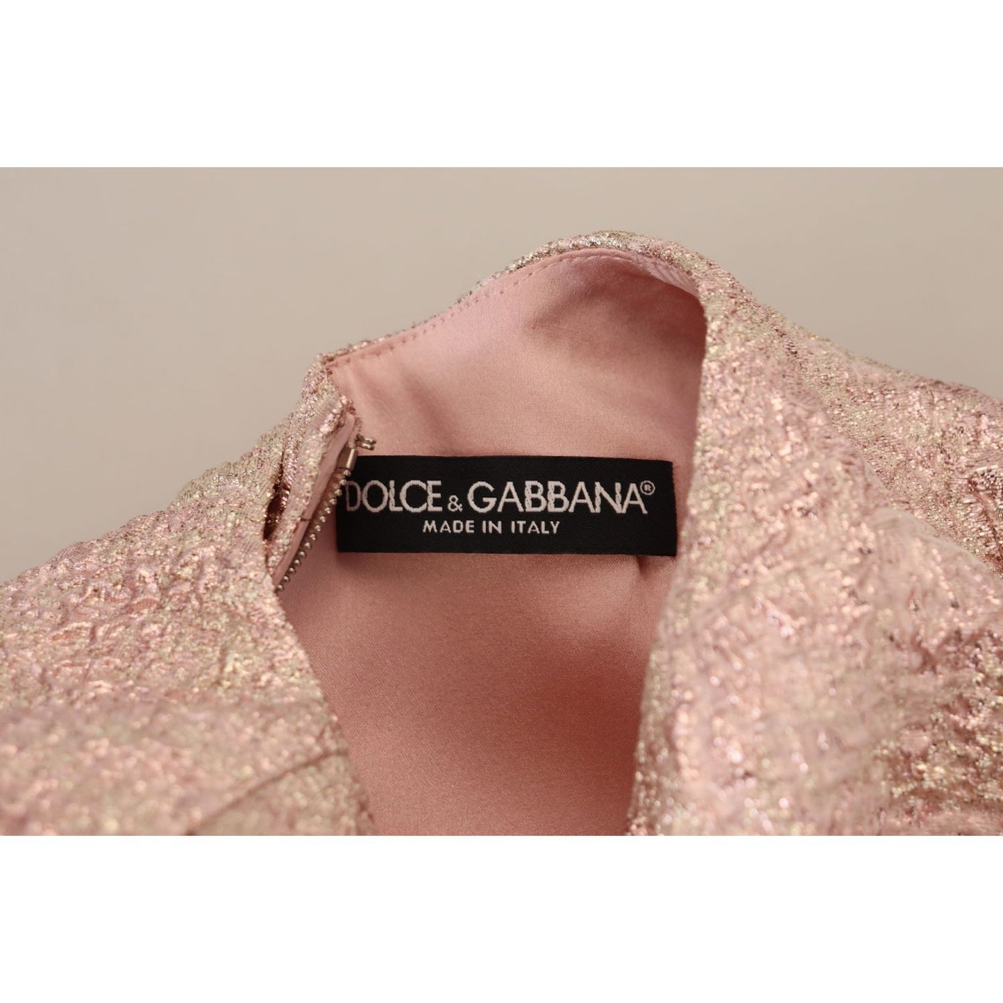 Dolce & Gabbana Elegant Pink Jacquard Midi Sheath Dress WOMAN DRESSES Dolce & Gabbana