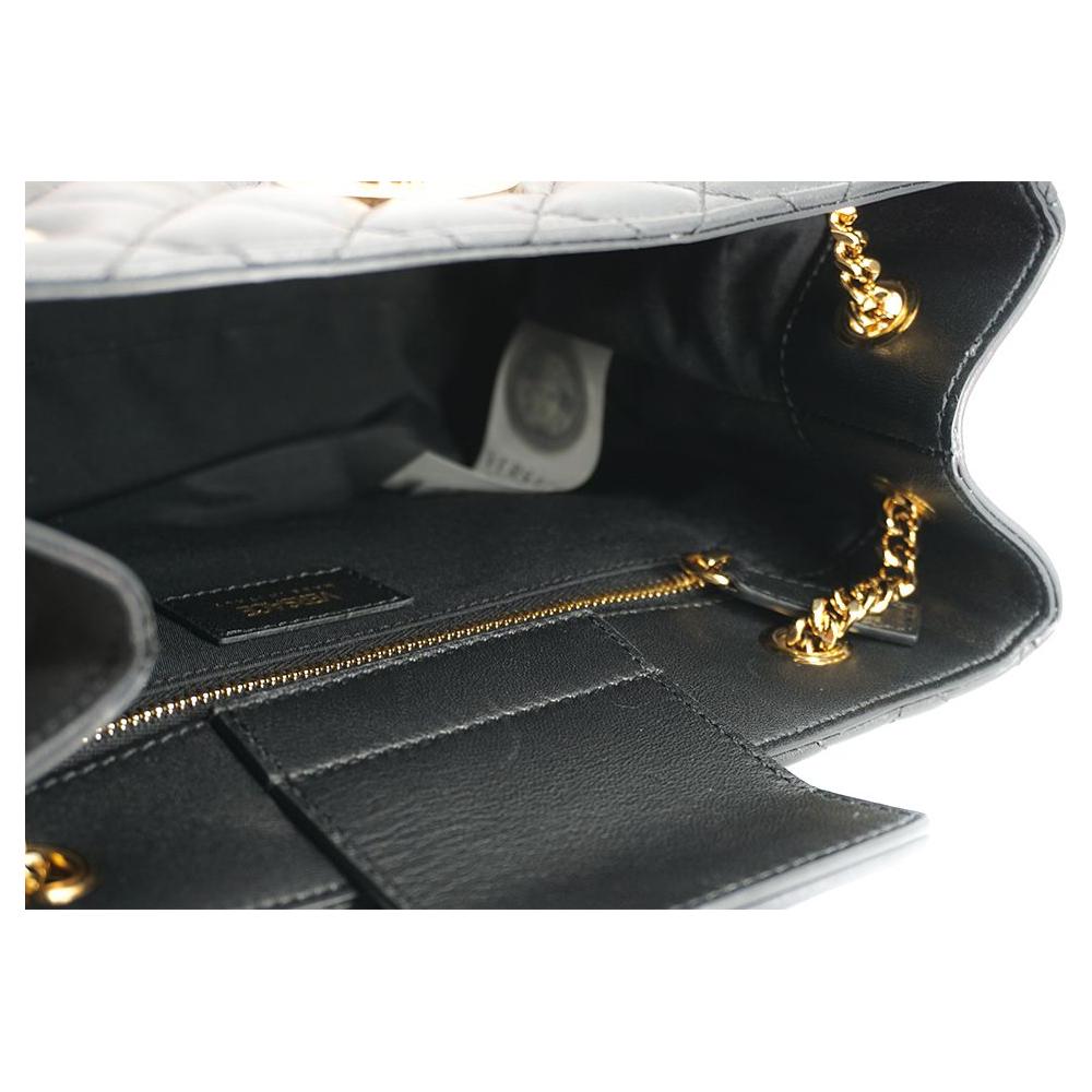 Versace Elegant Quilted Nappa Leather Tote Bag Versace