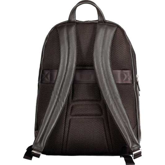 Piquadro Brown Leather Men Backpack Piquadro