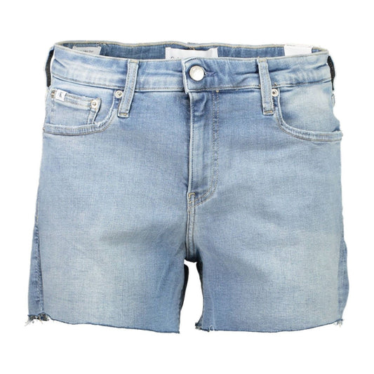 Calvin Klein Chic Light Blue Denim Shorts with Logo Detail Calvin Klein