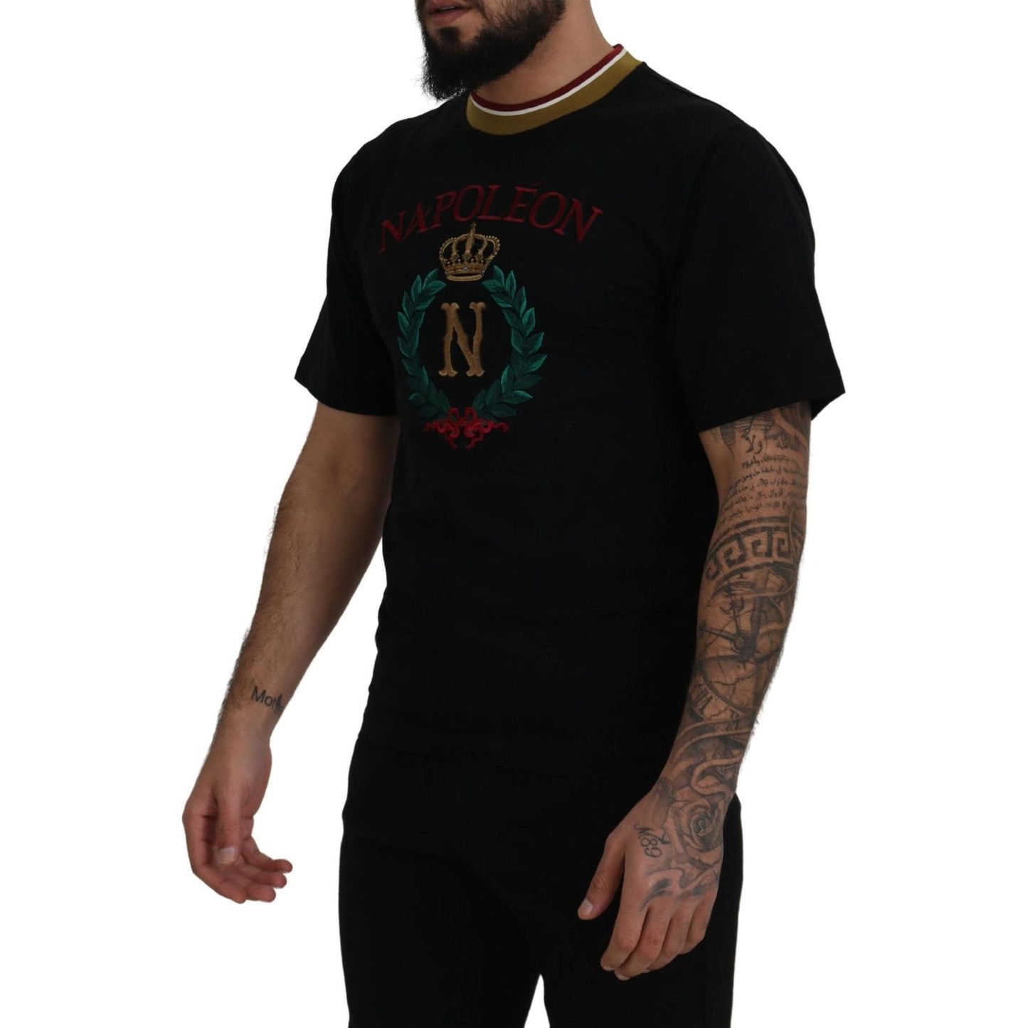 Dolce & Gabbana Iconic Black Cotton Crew Neck Tee Dolce & Gabbana