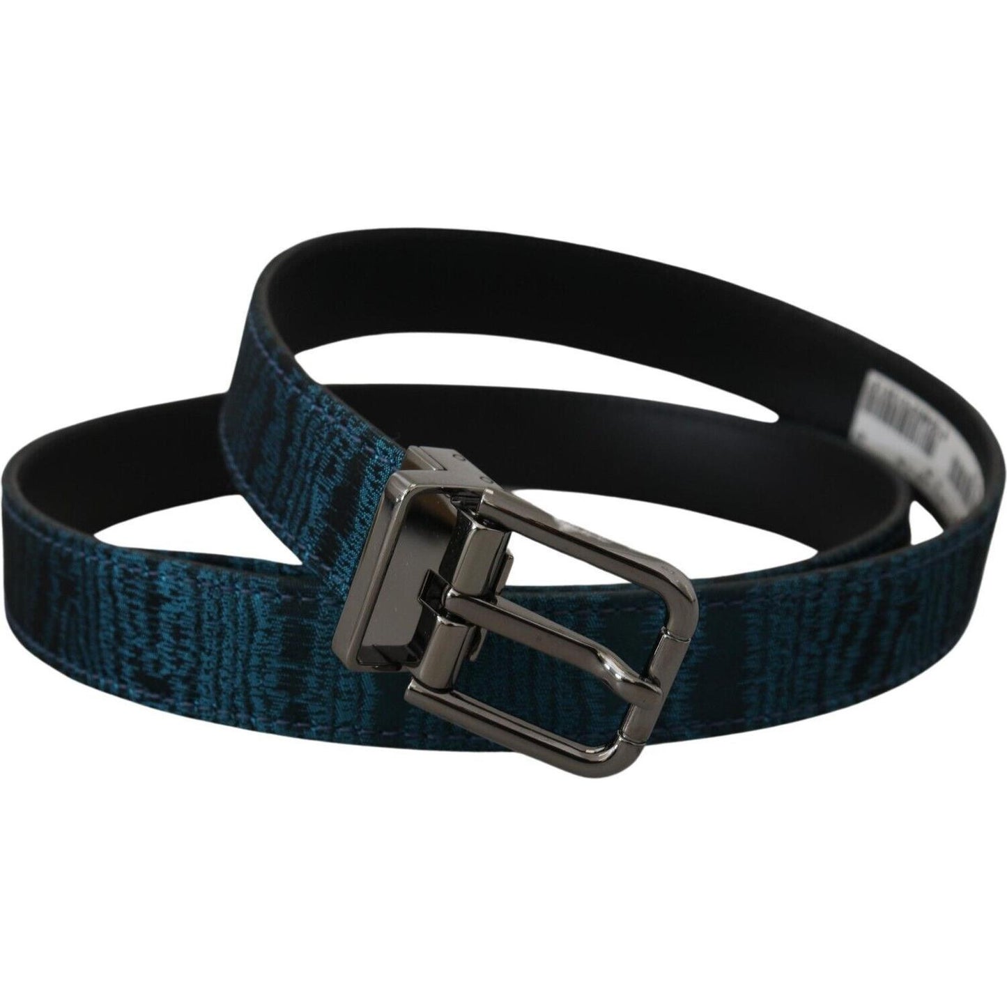 Dolce & Gabbana Elegant Blue Jacquard Designer Belt Dolce & Gabbana