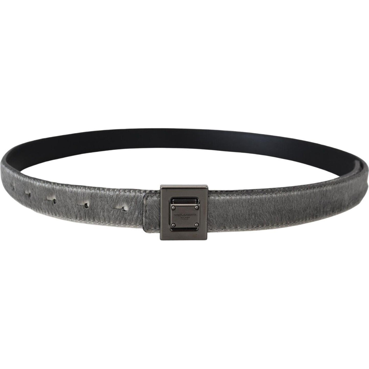 Dolce & Gabbana Elegant Silver Leather Designer Belt Dolce & Gabbana