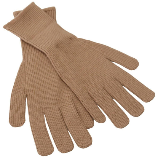 Dolce & Gabbana Elegant Beige Cashmere Winter Gloves Dolce & Gabbana