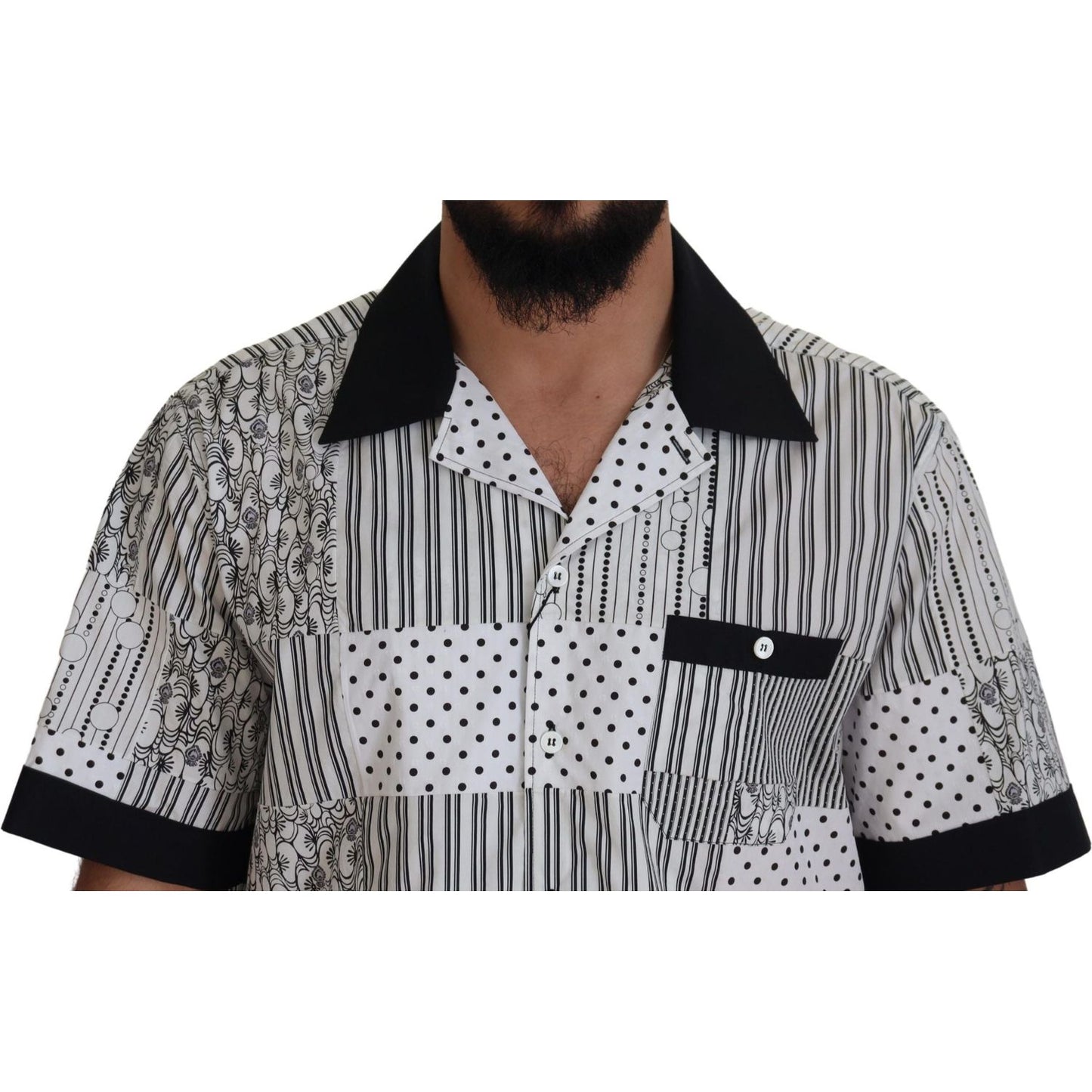 Dolce & Gabbana Elegant Black & White Cotton Shirt Dolce & Gabbana