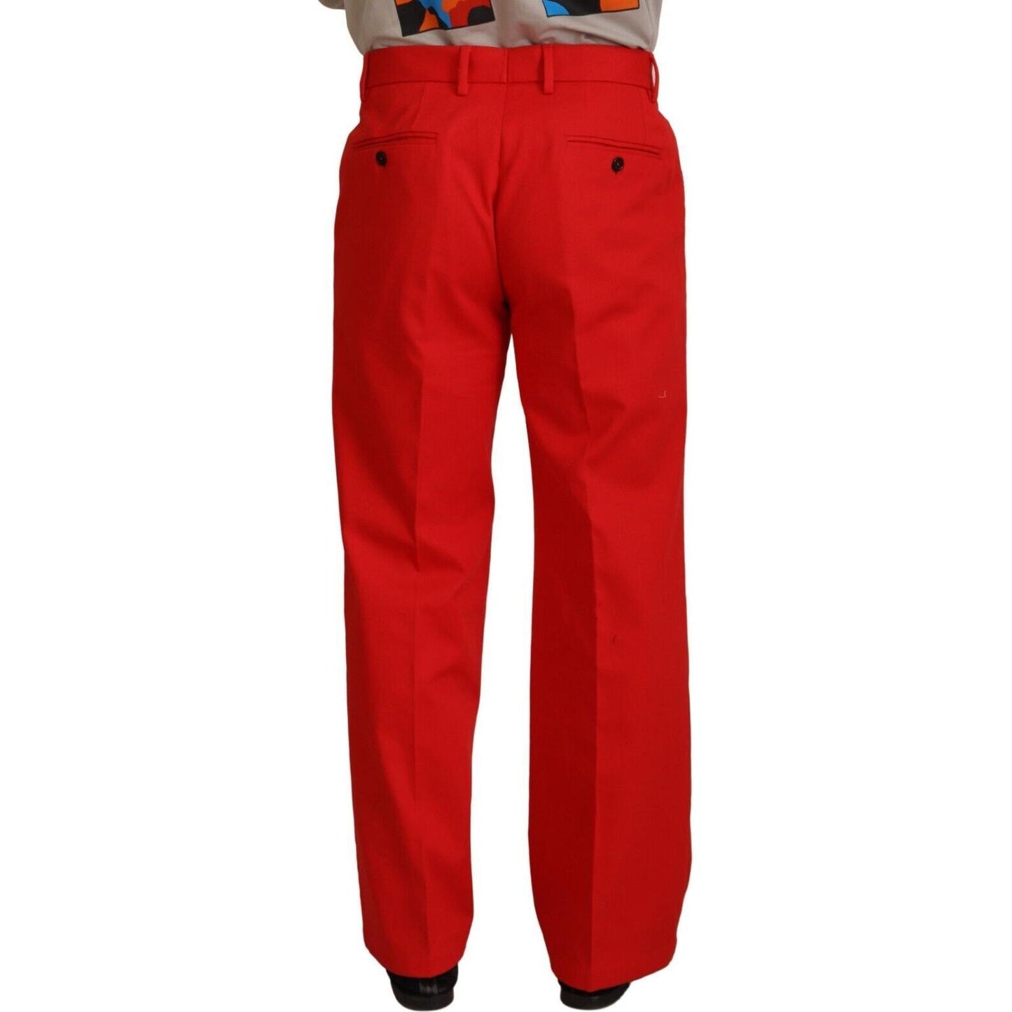 Dolce & Gabbana Stunning Red Mainline Cotton Pants Dolce & Gabbana