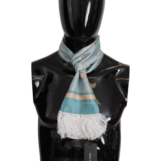 Dolce & Gabbana Elegant Silk Scarf with Shell Motif Dolce & Gabbana