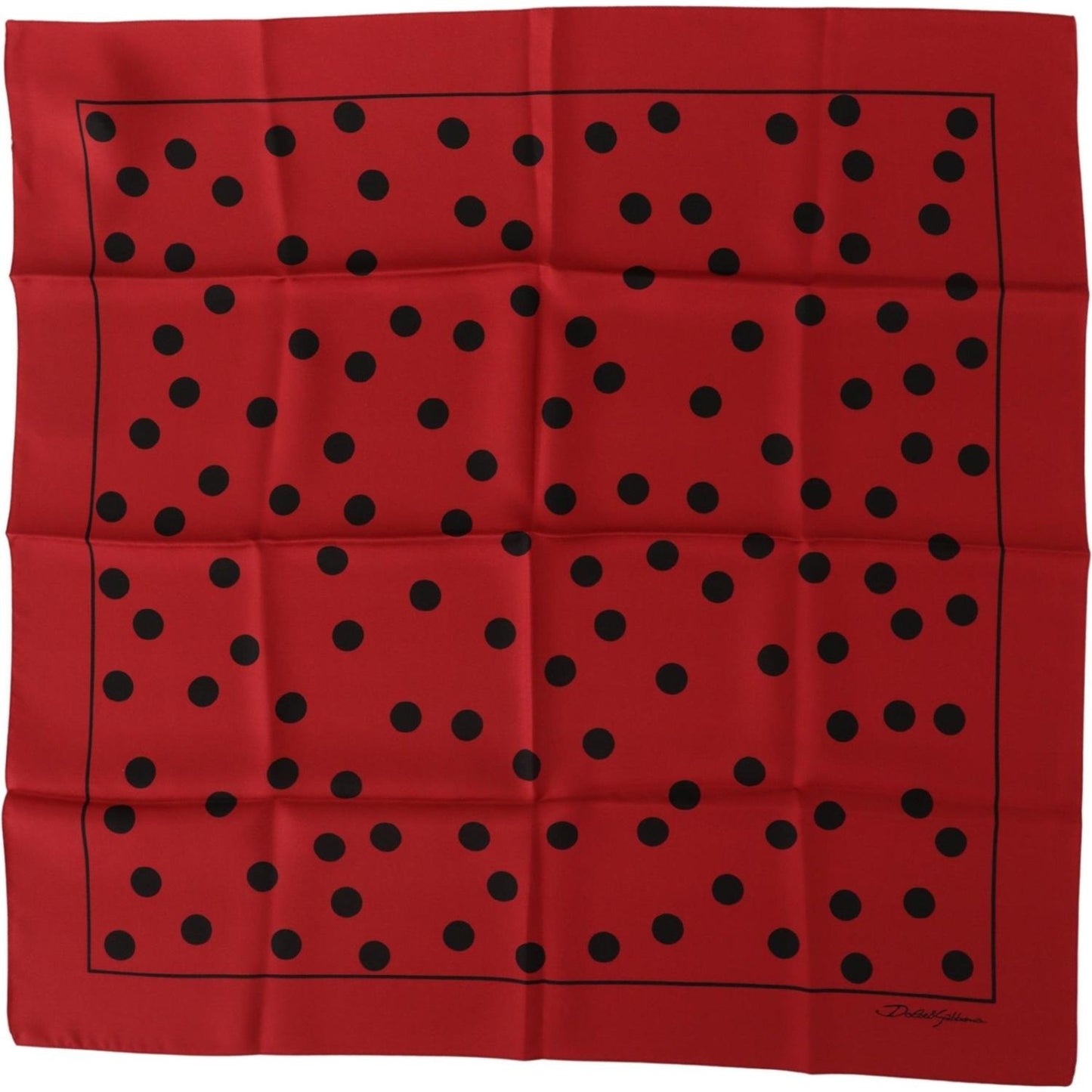 Dolce & Gabbana Elegant Red Polka Dot Silk Square Scarf Dolce & Gabbana