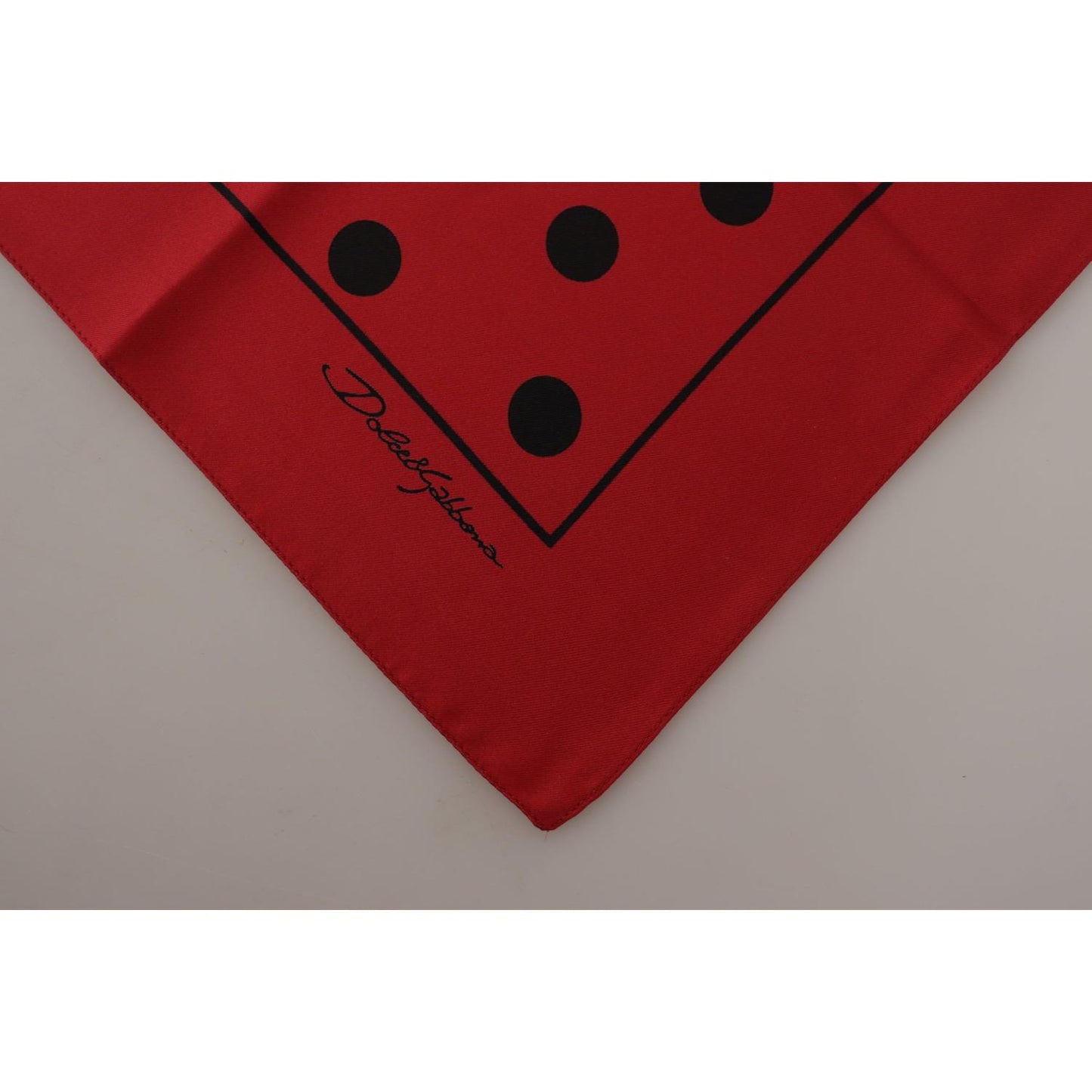 Dolce & Gabbana Elegant Red Polka Dot Silk Square Scarf Dolce & Gabbana