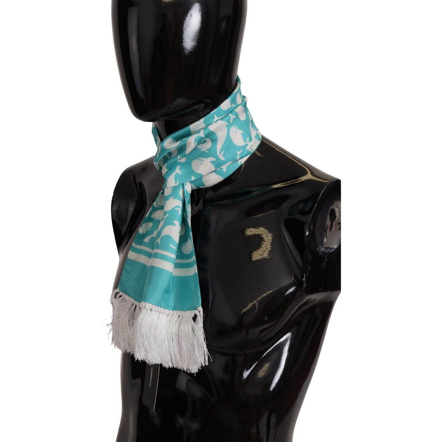 Dolce & Gabbana Elegant Teal Blue Silk Men's Scarf Dolce & Gabbana