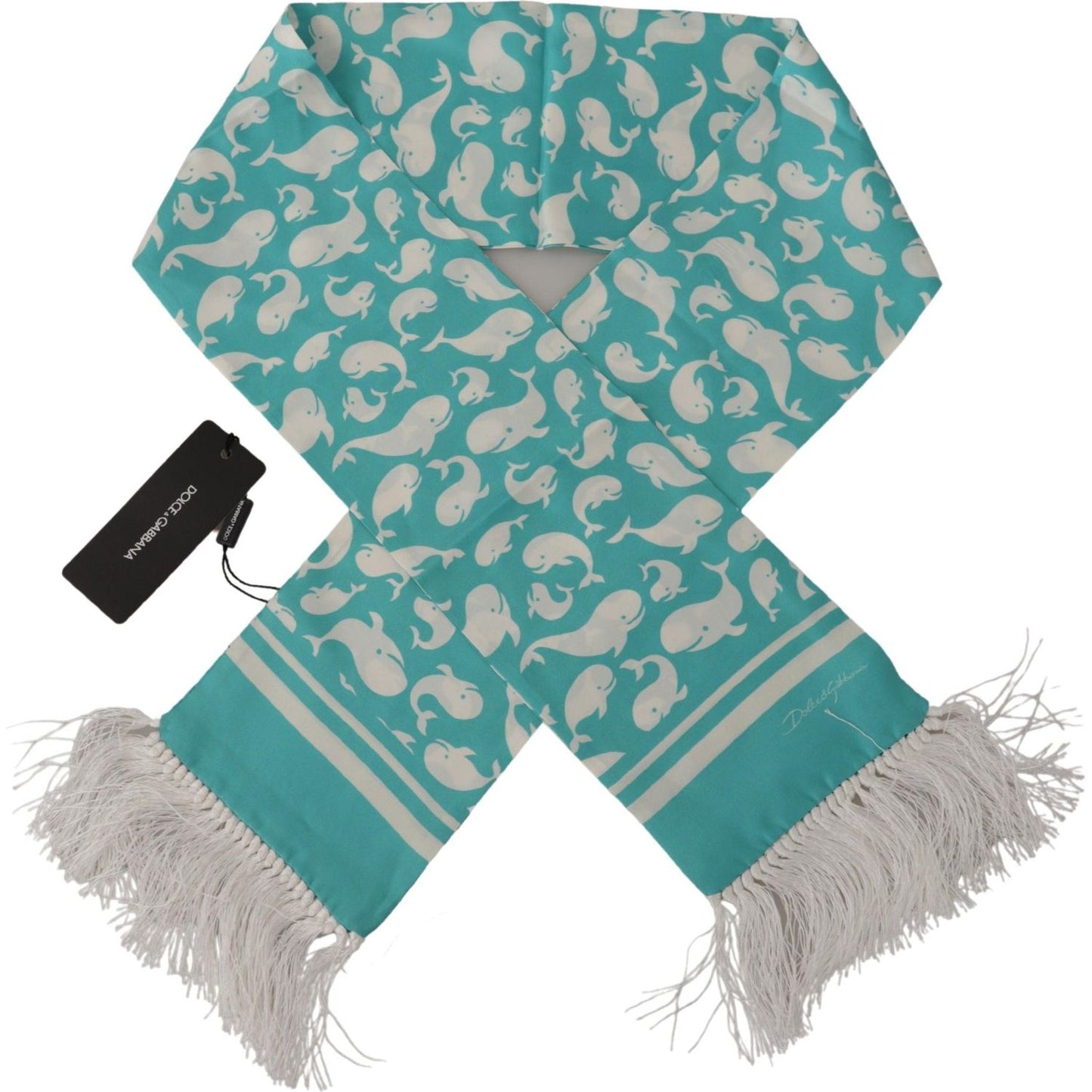 Dolce & Gabbana Elegant Teal Blue Silk Men's Scarf Dolce & Gabbana