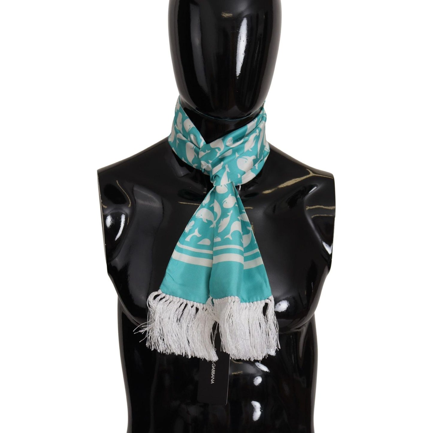 Dolce & Gabbana Elegant Teal Blue Silk Men's Scarf Dolce & Gabbana