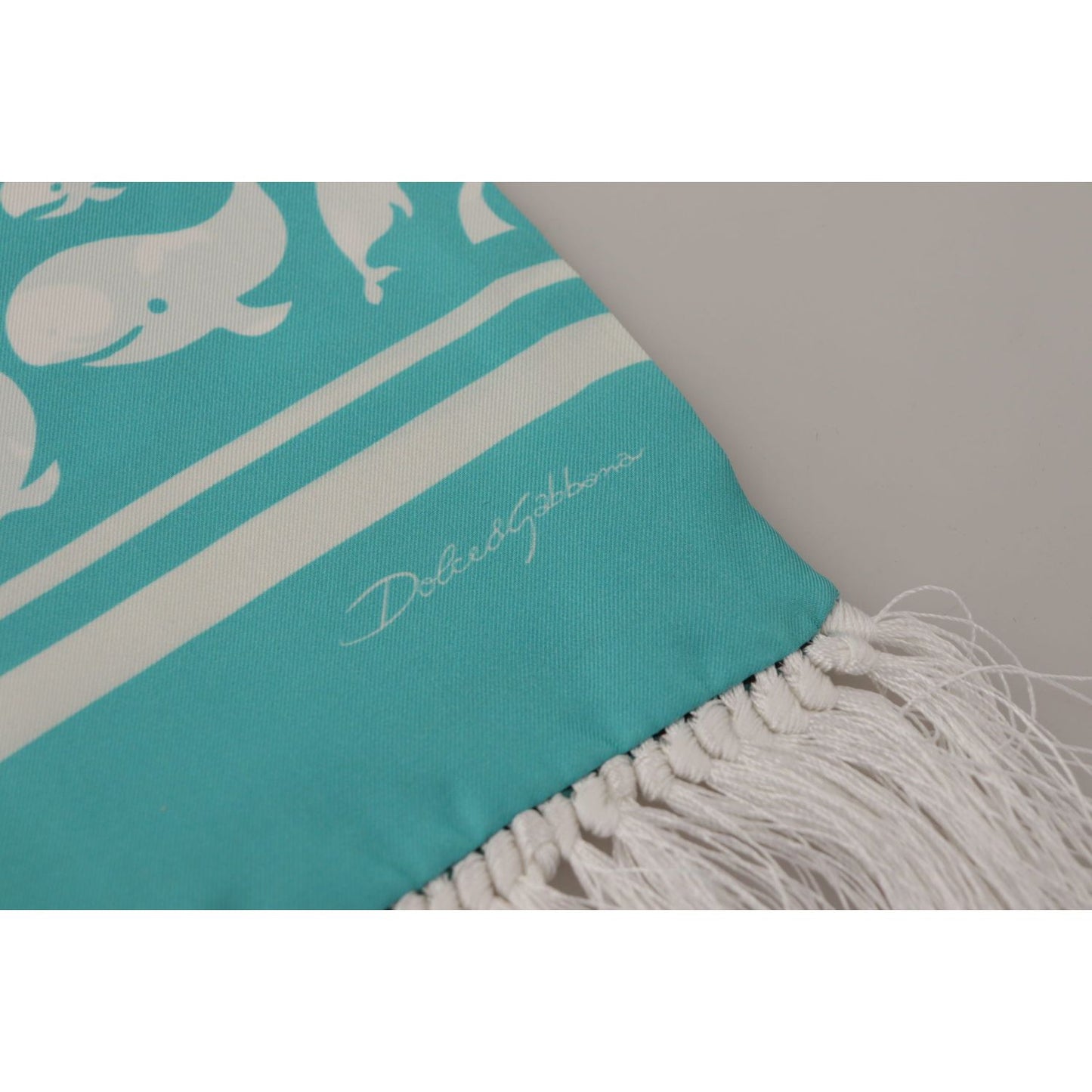 Dolce & Gabbana Elegant Teal Blue Silk Men's Scarf Dolce & Gabbana