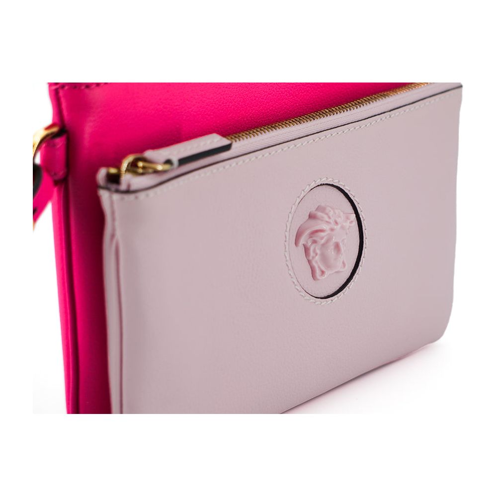 Versace Elegant Pink Leather Pouch Clutch Versace