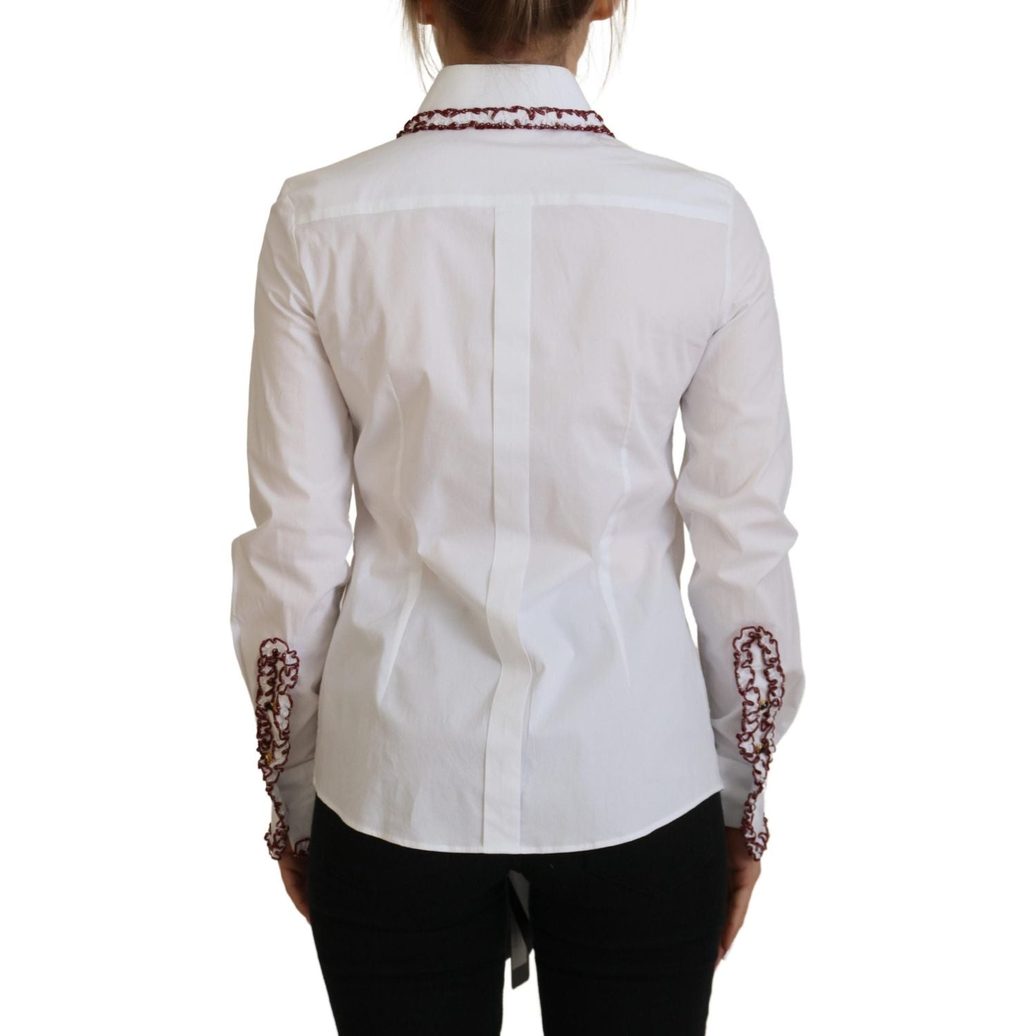 Dolce & Gabbana Elegant White Cotton Polo Top