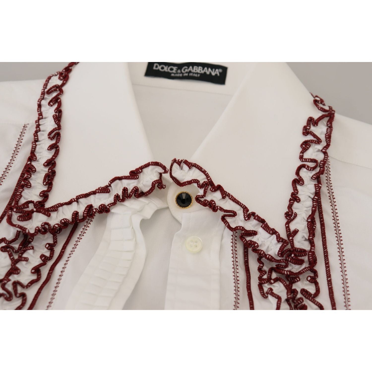 Dolce & Gabbana Elegant White Cotton Polo Top