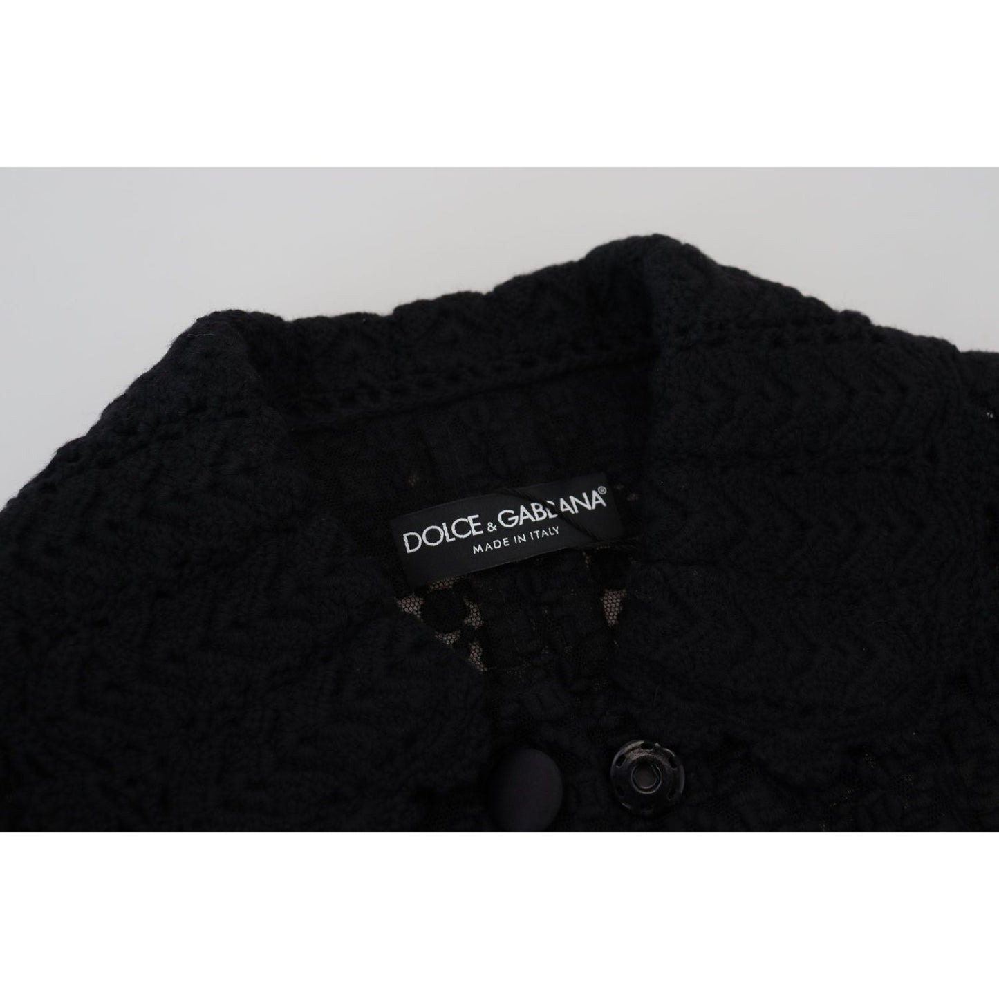 Dolce & Gabbana Elegant Black Wool Blend Button Down Jacket Dolce & Gabbana