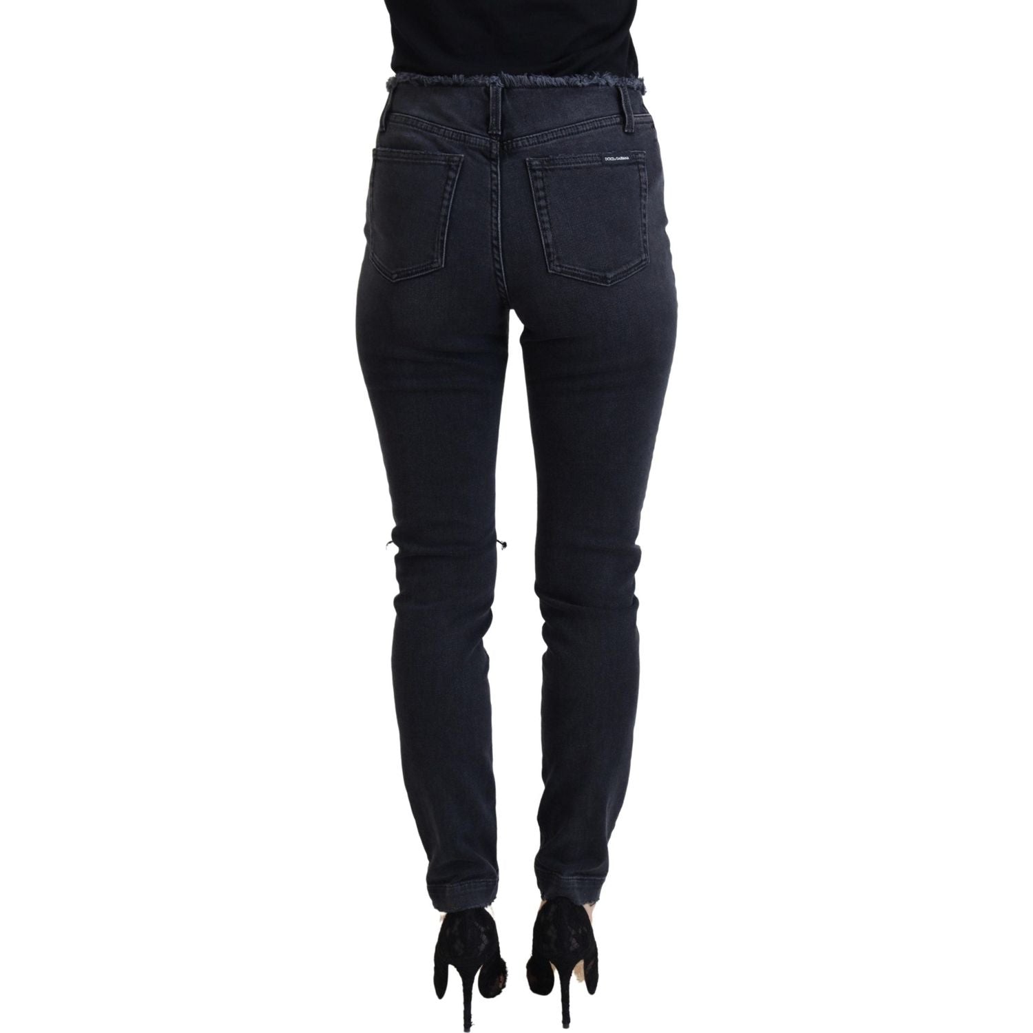 Dolce & Gabbana Sleek Black Denim Pants - Italian Couture