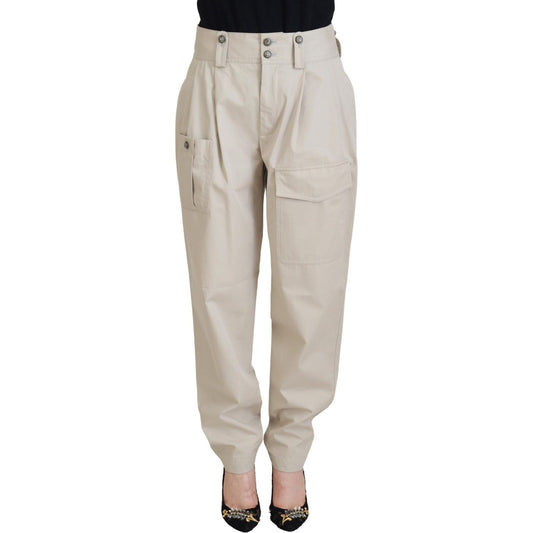 Dolce & Gabbana Elegant Beige Cotton Trousers Jeans & Pants Dolce & Gabbana