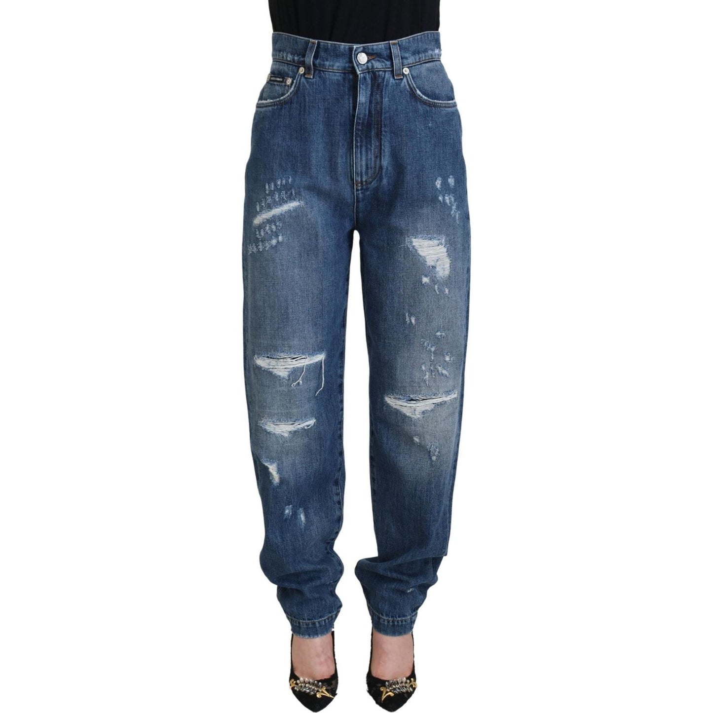 Dolce & Gabbana Elegant Tattered Denim Jeans Dolce & Gabbana