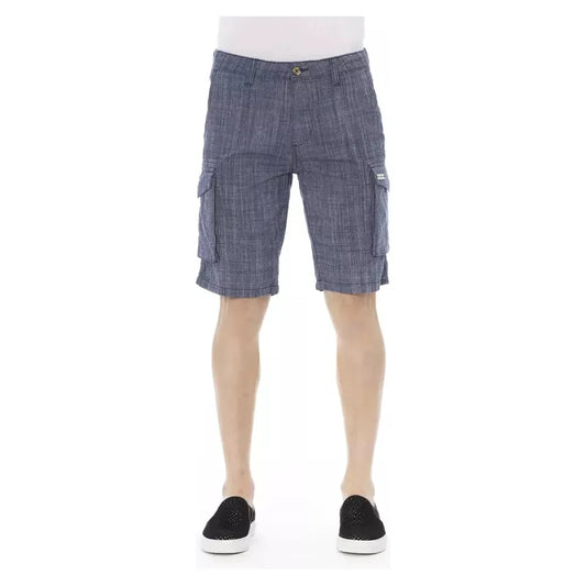 Baldinini Trend Blue Cotton Men Cargo Short Baldinini Trend