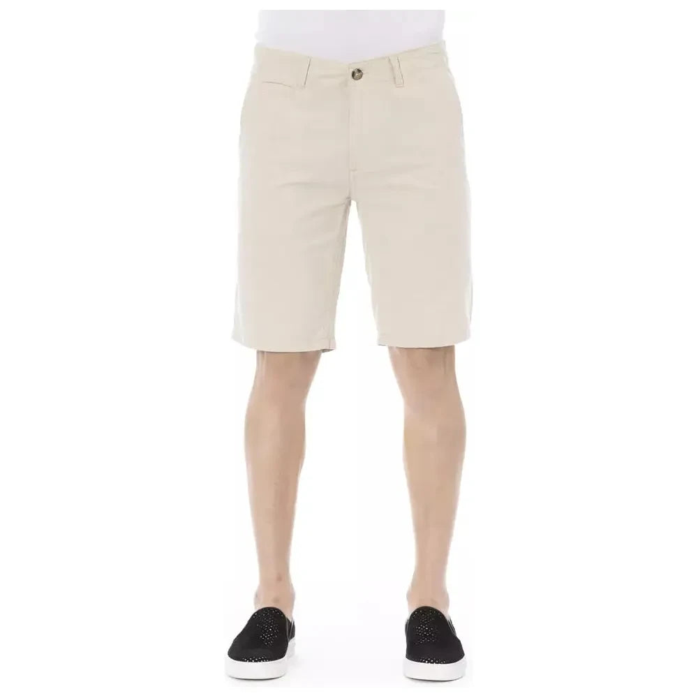 Baldinini Trend Beige Cotton Men Short Baldinini Trend