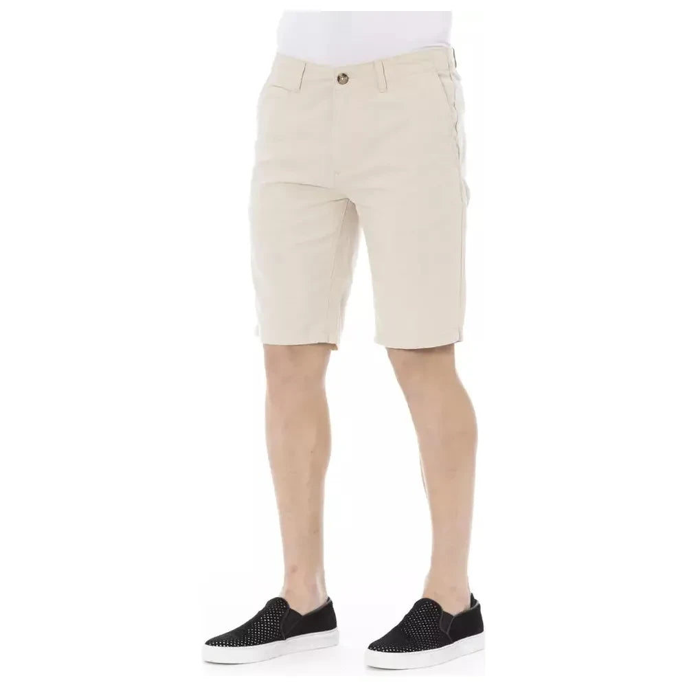 Baldinini Trend Beige Cotton Men Short Baldinini Trend