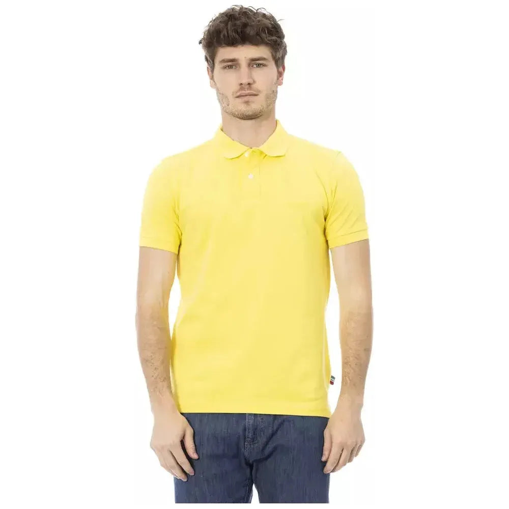 Baldinini Trend Yellow Cotton Men Polo Shirt Baldinini Trend