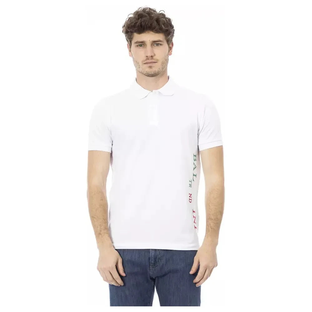 Baldinini Trend White Cotton Men Polo Shirt Baldinini Trend