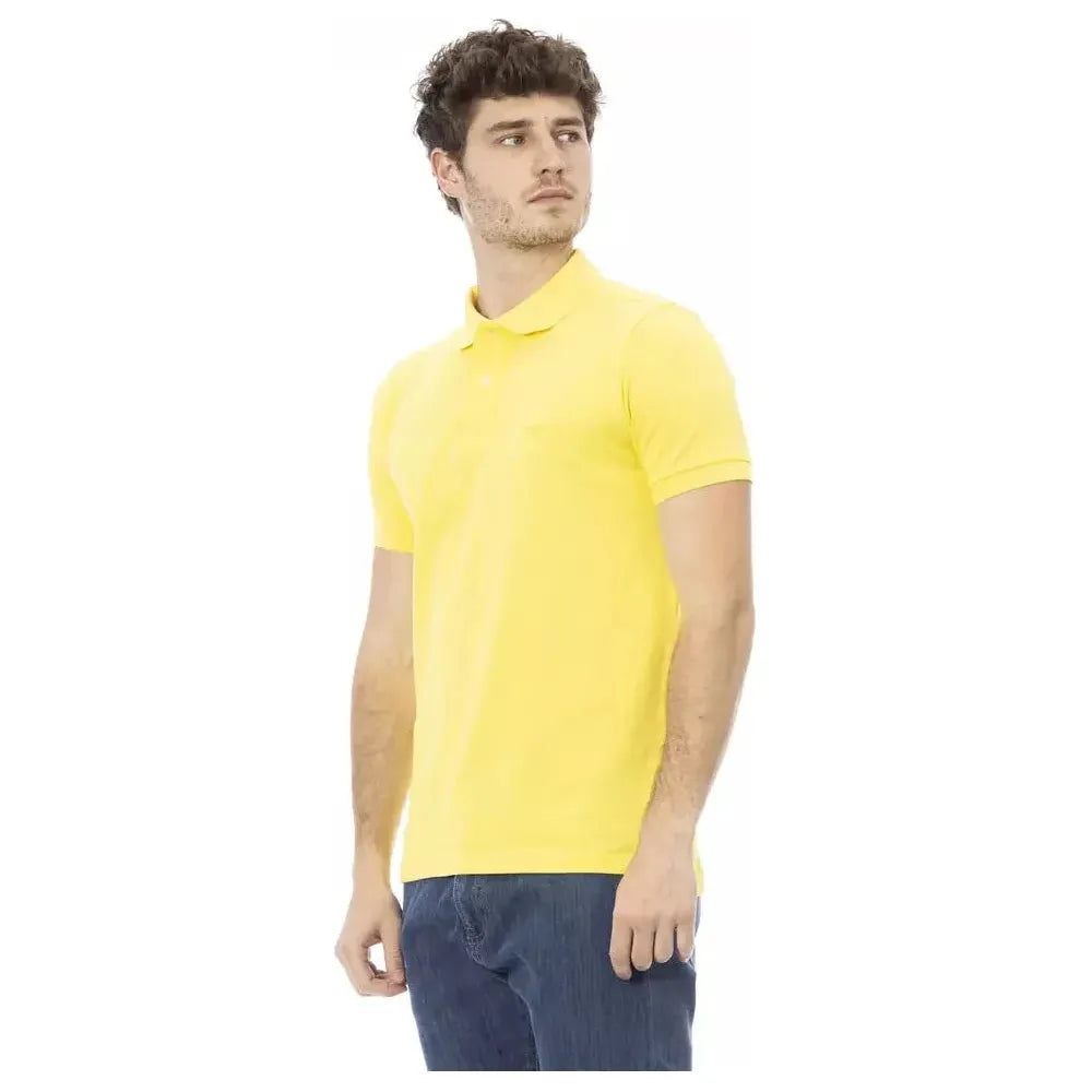 Baldinini Trend Yellow Cotton Men Polo Shirt Baldinini Trend