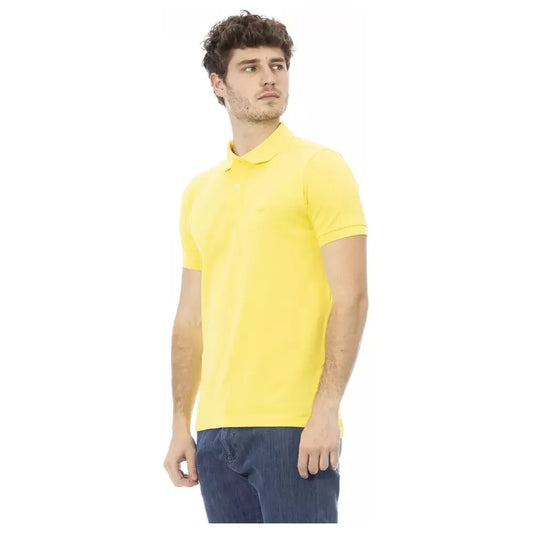 Baldinini Trend Yellow Cotton Men Polo Shirt Baldinini Trend