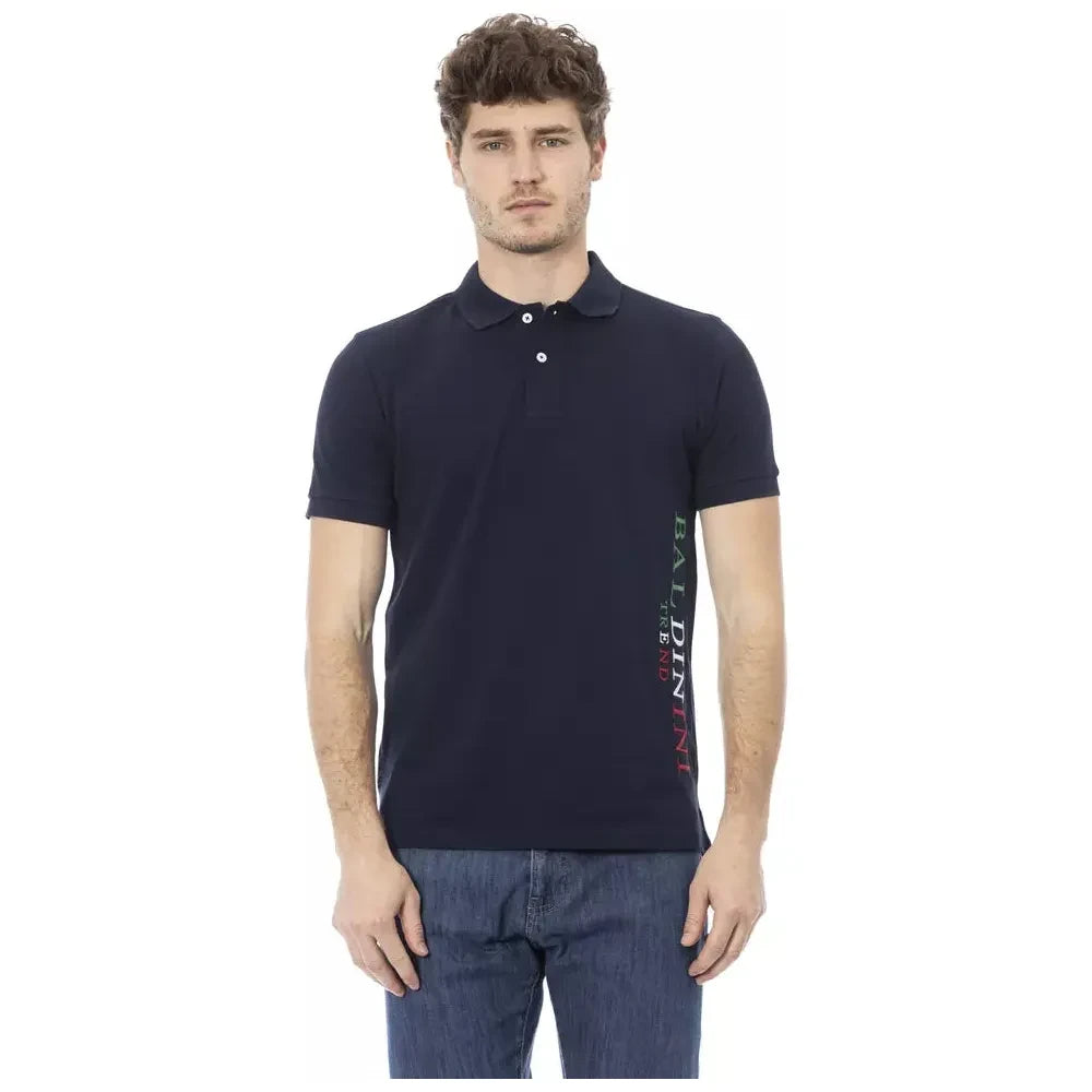 Baldinini Trend Blue Cotton Men Polo Shirt Baldinini Trend