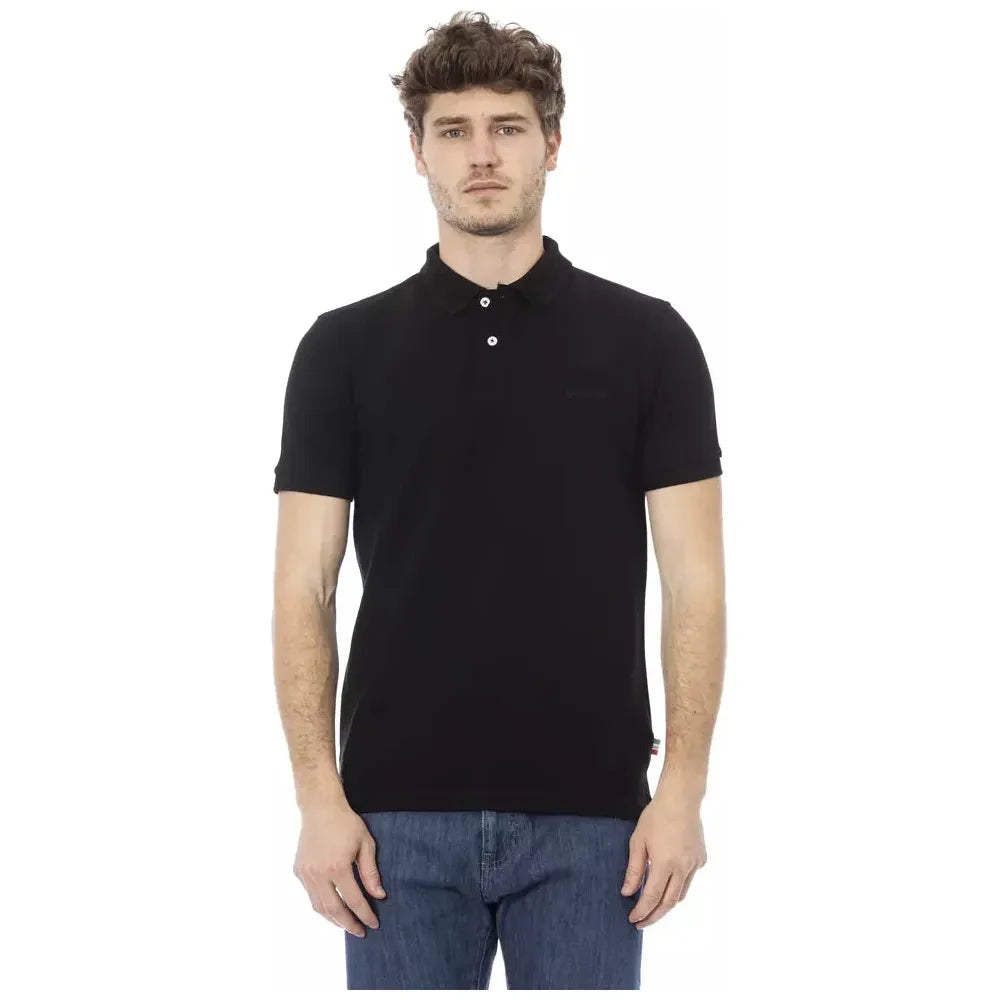 Baldinini Trend Black Cotton Men Polo Shirt Baldinini Trend