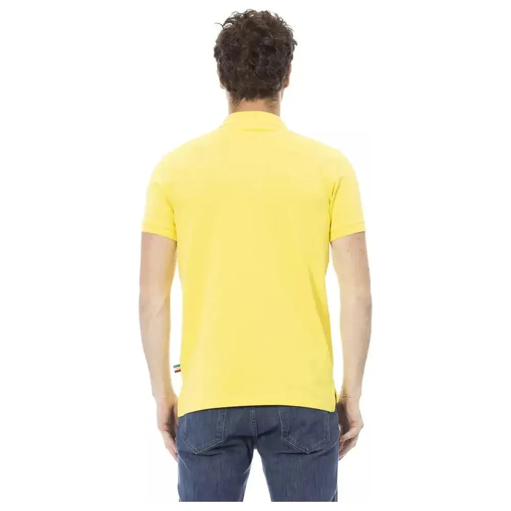 Baldinini Trend Yellow Cotton Men Polo Shirt Baldinini Trend