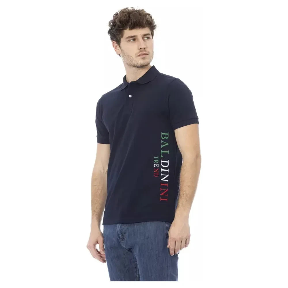 Baldinini Trend Blue Cotton Men Polo Shirt Baldinini Trend