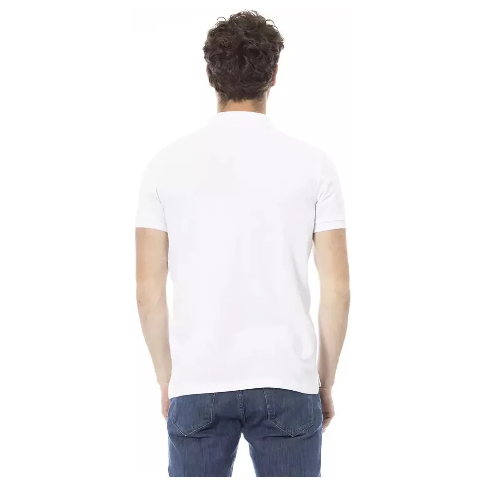 Baldinini Trend White Cotton Men Polo Shirt Baldinini Trend