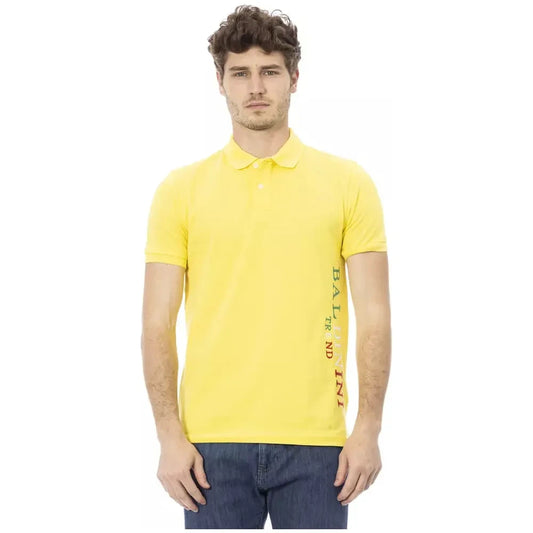 Baldinini Trend Yellow Cotton Men Polo Shirt Baldinini Trend