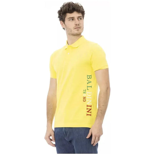 Baldinini Trend Yellow Cotton Men Polo Shirt Baldinini Trend