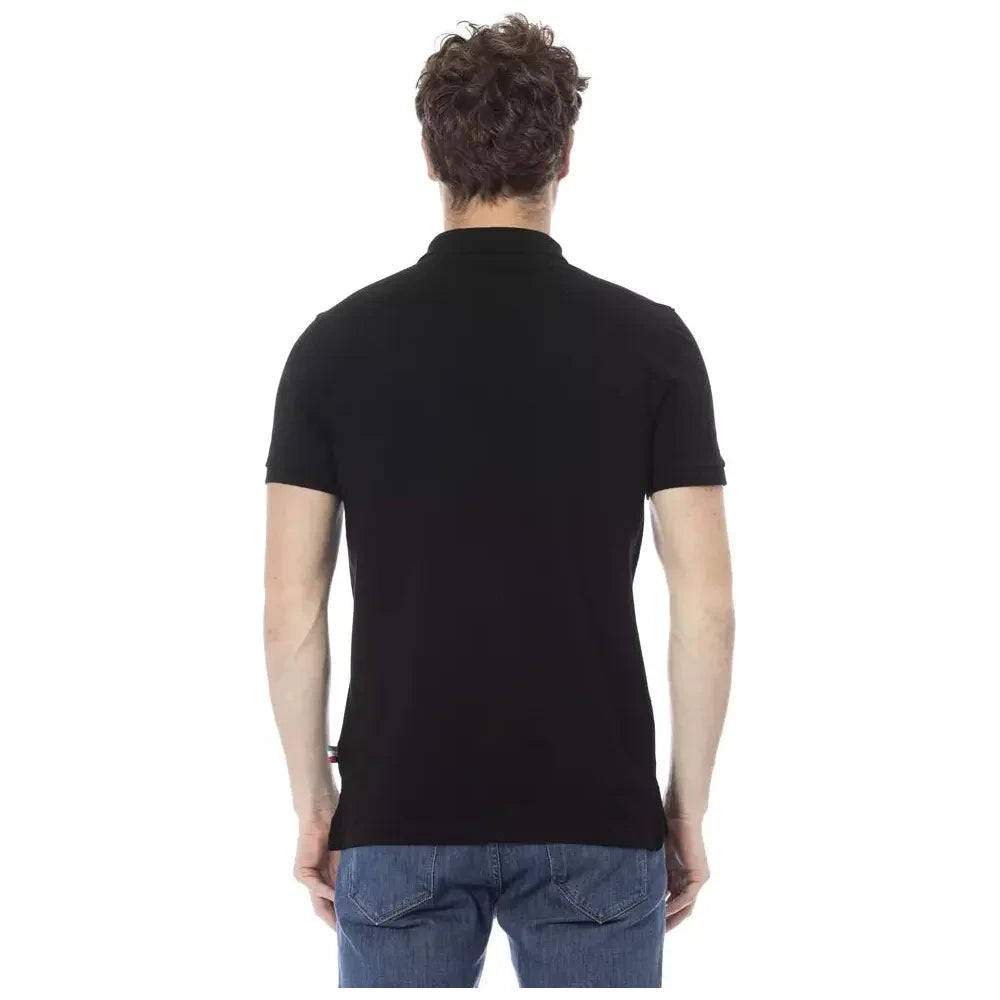 Baldinini Trend Black Cotton Men Polo Shirt Baldinini Trend