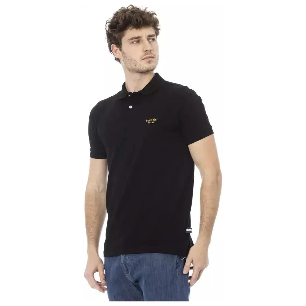 Baldinini Trend Black Cotton Men Polo