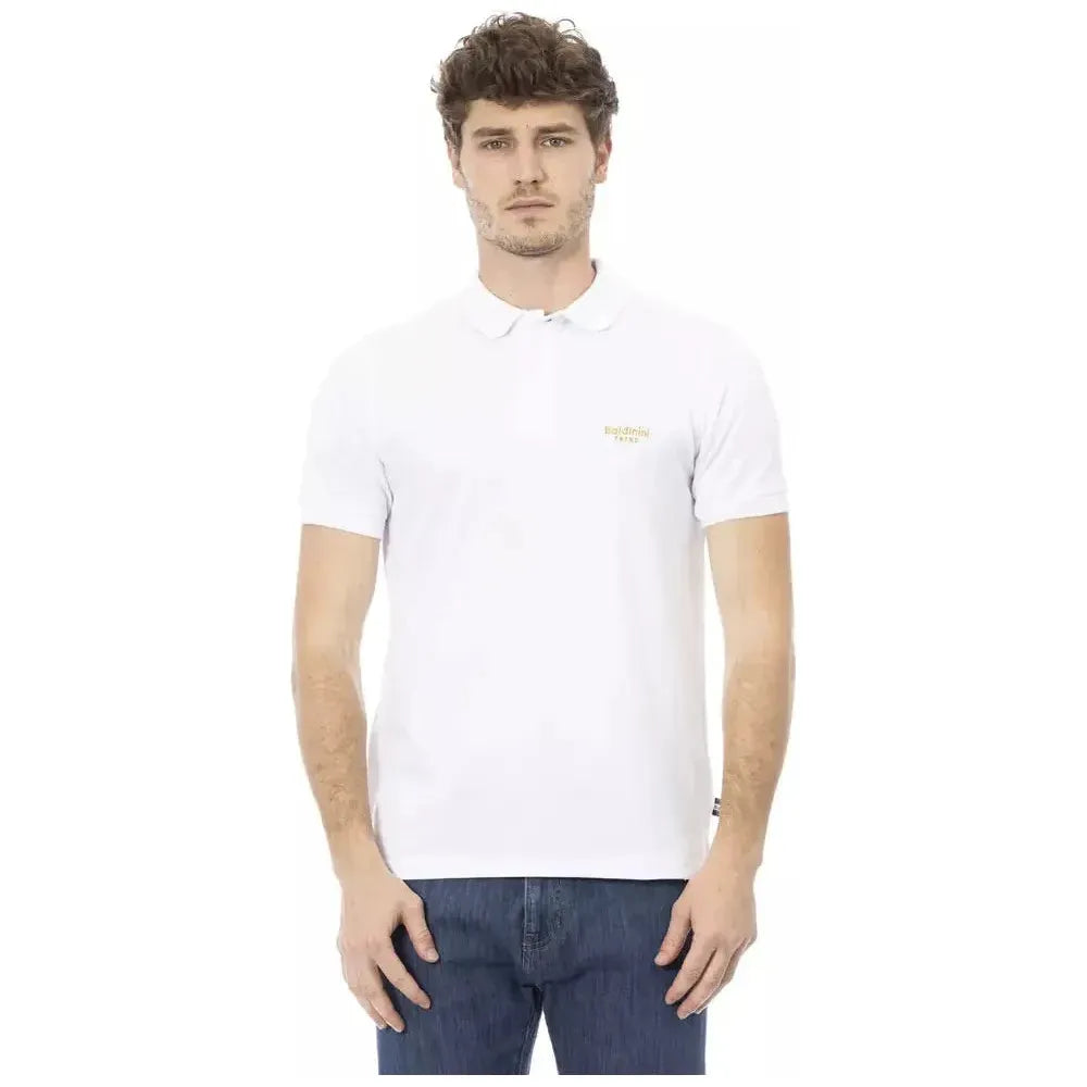 Baldinini Trend White Cotton Men Polo