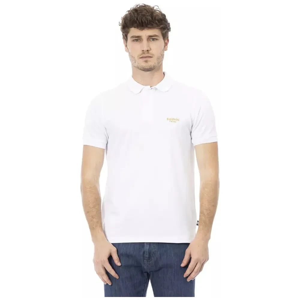 Baldinini Trend White Cotton Men Polo Baldinini Trend